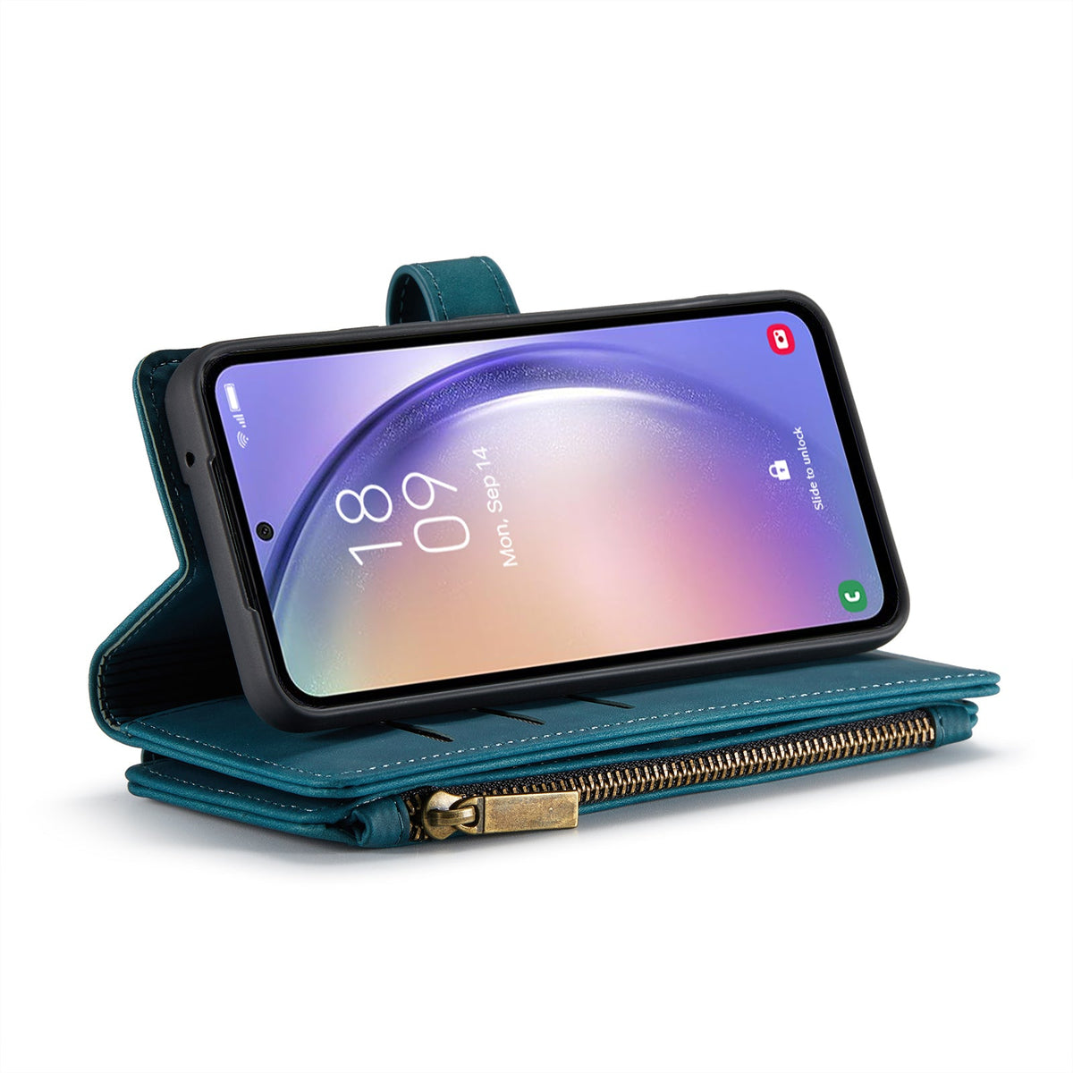 Samsung Galaxy Z Fold 4 Hoesje - Emerald Green - 2 in 1 Bookcase met 10 Kaart Vakken