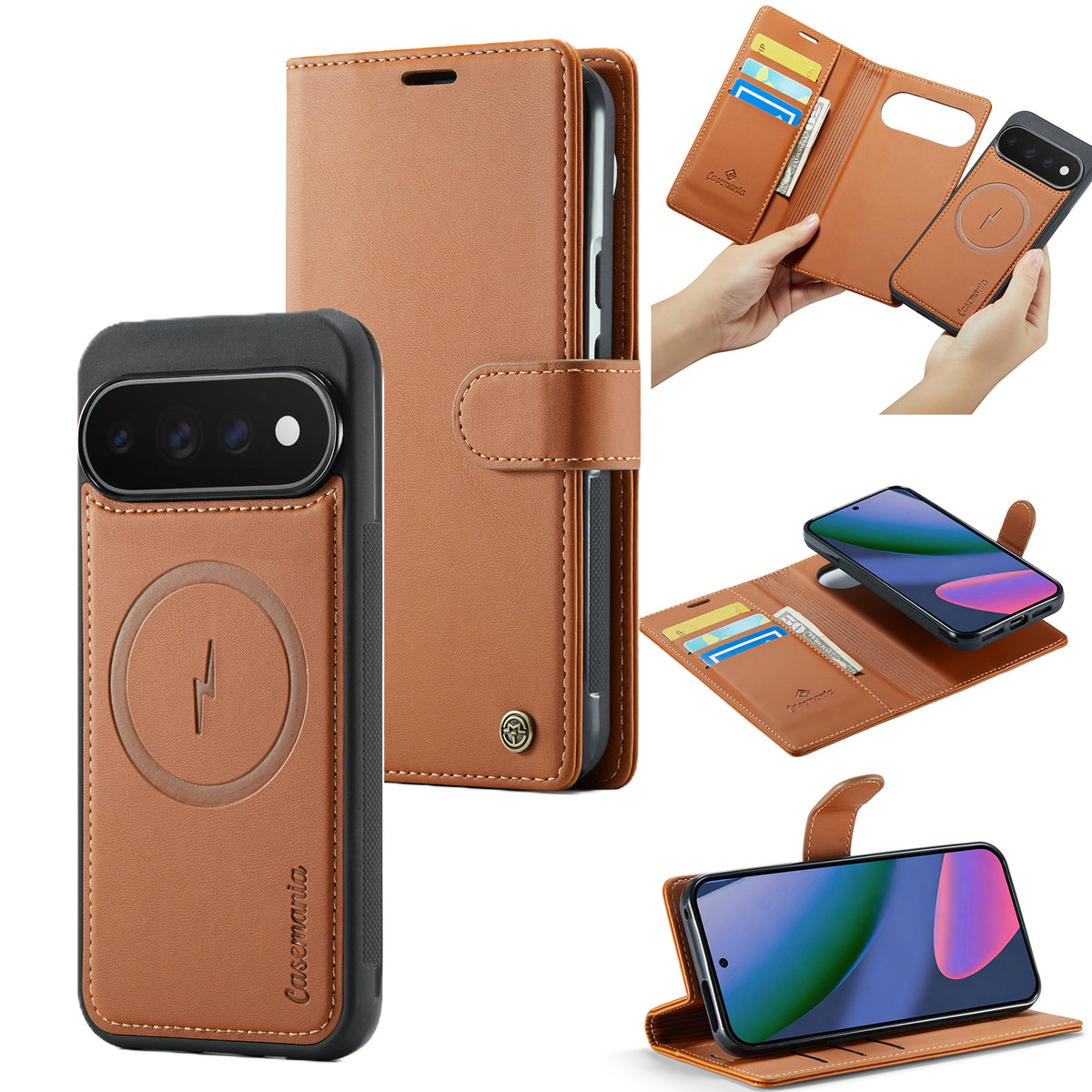 Google Pixel 11 Pro XL Hoesje - Sienna Brown - 2 in 1 MagSafe Bookcase