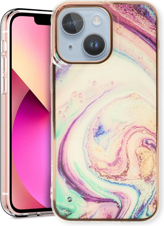Apple iPhone 14 Hoesje - Twist - Siliconen Marmer Back Cover