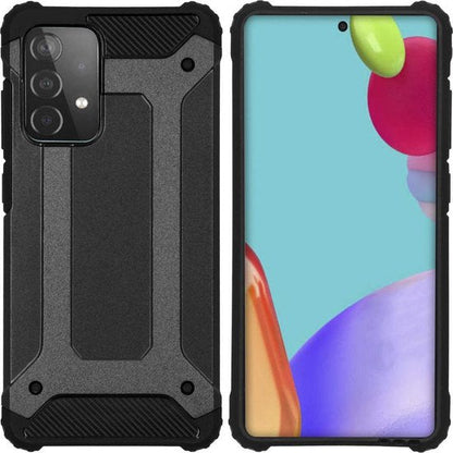 Samsung Galaxy A52 Hoesje - Zwart - Armor Kickstand Back Cover
