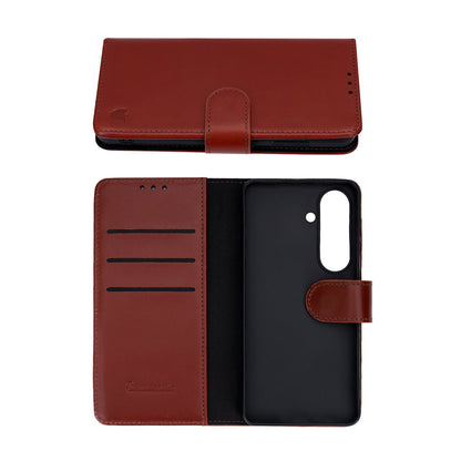Samsung Galaxy S26 Hoesje - Chestnut Brown - Echt Leren Bookcase
