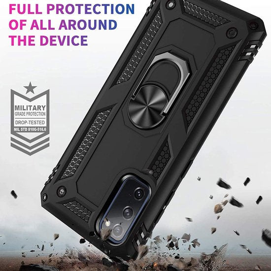 Samsung Galaxy S20 FE Hoesje - Zwart - Armor Kickstand Back Cover