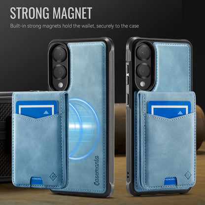 Samsung Galaxy S25 Edge Hoesje - Aqua Blue - Back Cover met Pasjeshouder