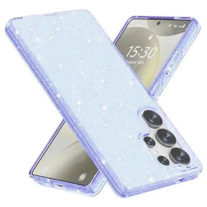 Samsung Galaxy S25 Ultra Hoesje - Blauw - Glitter Back Cover