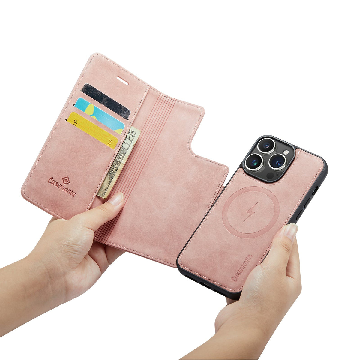 Apple iPhone 15 Pro Max Hoesje - Pale Pink - 2 in 1 MagSafe Bookcase
