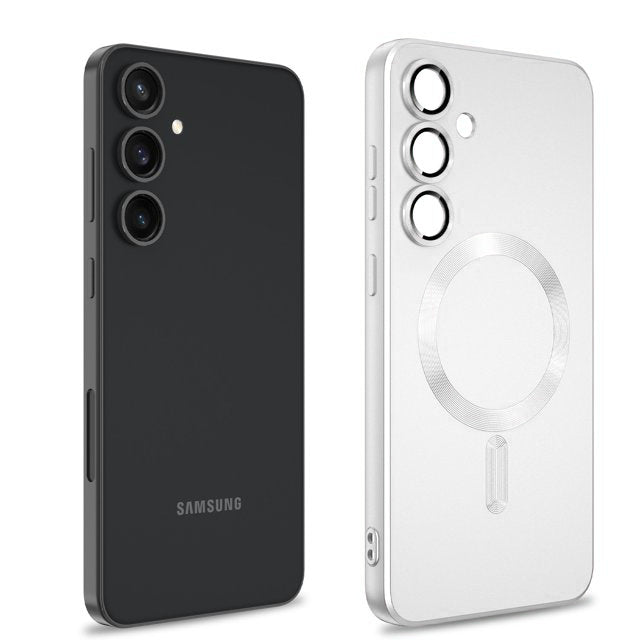 Samsung Galaxy S25 Plus Hoesje - Zilver - Matte Siliconen MagSafe Back Cover