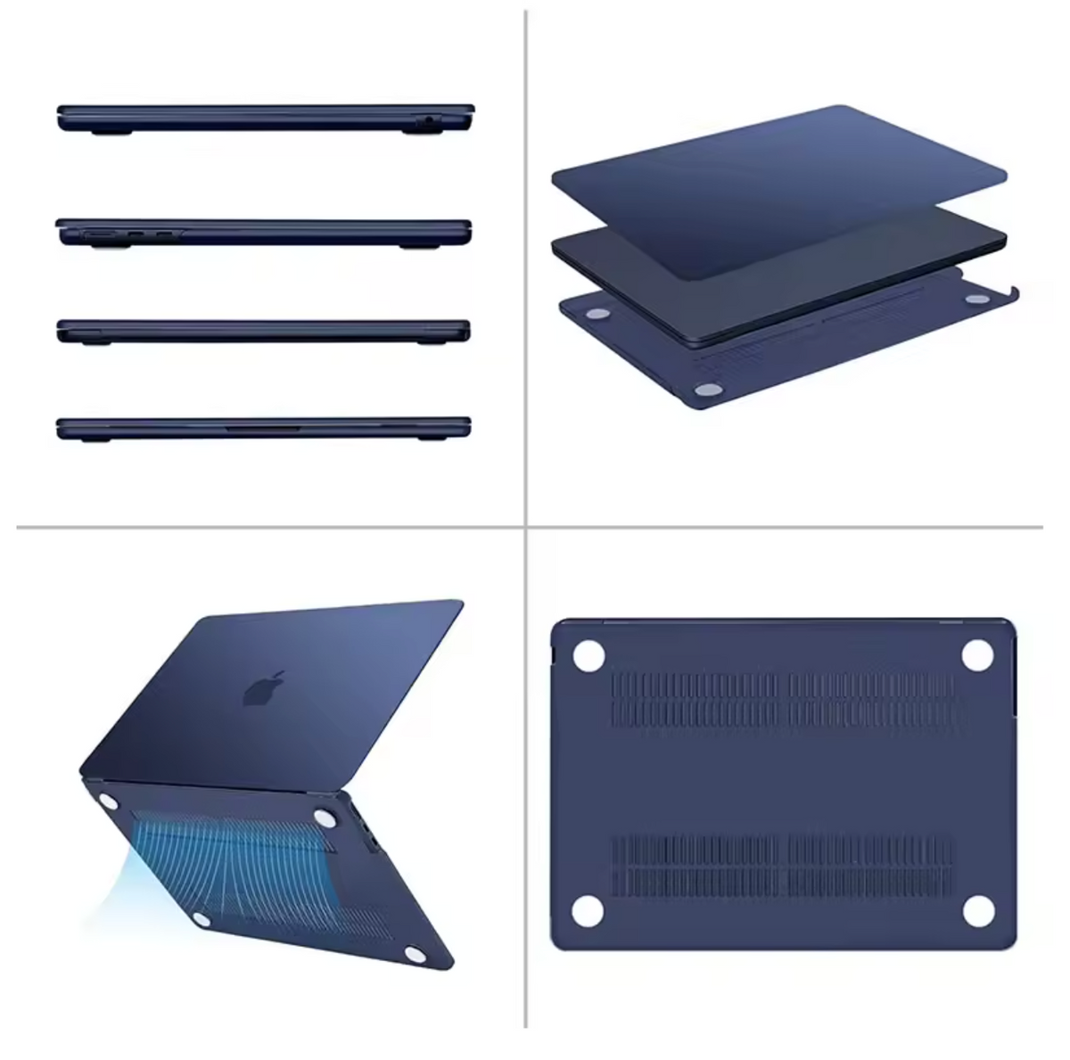 Apple MacBook Neo (13-inch) - Donker Blauw - Laptop Hardcase Cover met Ventilatie-openingen