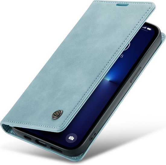 Apple iPhone 13 Pro Max Hoesje - Aqua Blue - Dunne Bookcase