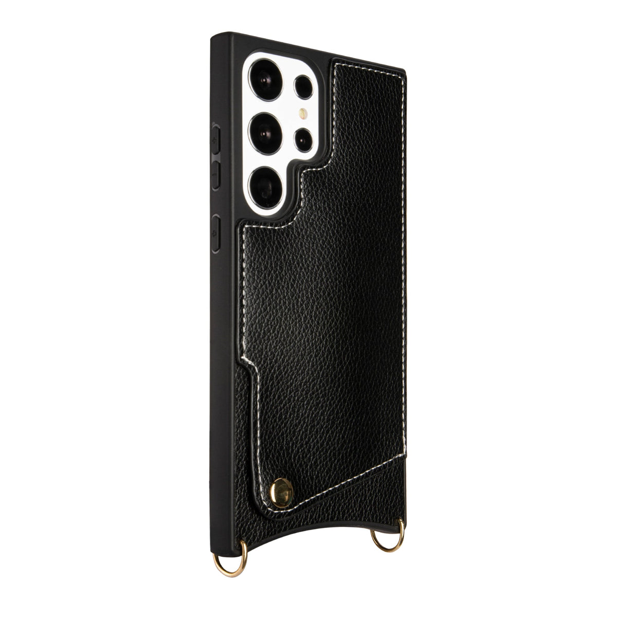 Samsung Galaxy S23 Ultra Hoesje - Zwart - Back Cover met Pols Bandje