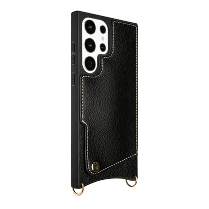 Samsung Galaxy S23 Ultra Hoesje - Zwart - Back Cover met Pols Bandje
