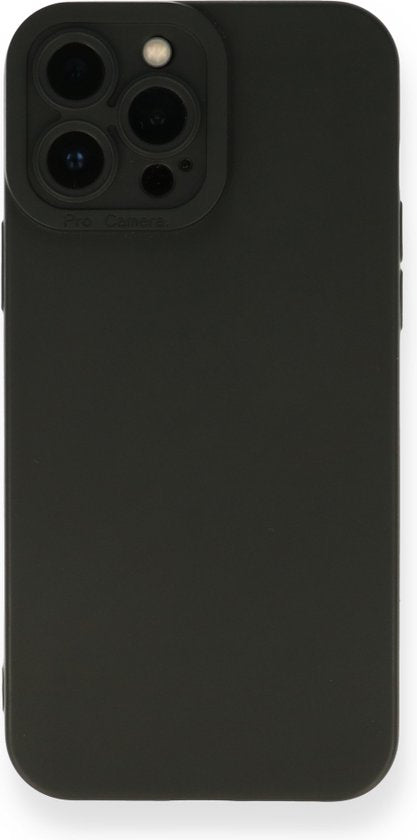 Apple iPhone 13 Pro Hoesje - Zwart - Siliconen Back Cover met Camerabescherming
