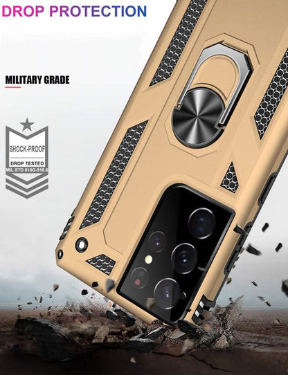Samsung Galaxy S22 Ultra Case - Gold - Armor Kickstand Back Cover