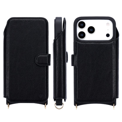Apple iPhone 18 Pro Hoesje - Zwart - 'Amsterdam' Magnetische Wallet Case met Pasjeshouders en