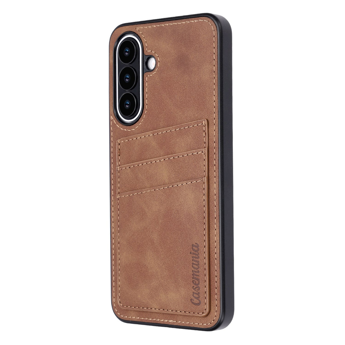 Samsung Galaxy A27 Case - Sienna Brown - Faux Leather Back Cover with Card Holder
