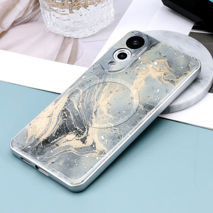Samsung Galaxy S25 Edge Hoesje - Grijs - Marmer Glitter MagSafe Back Cover