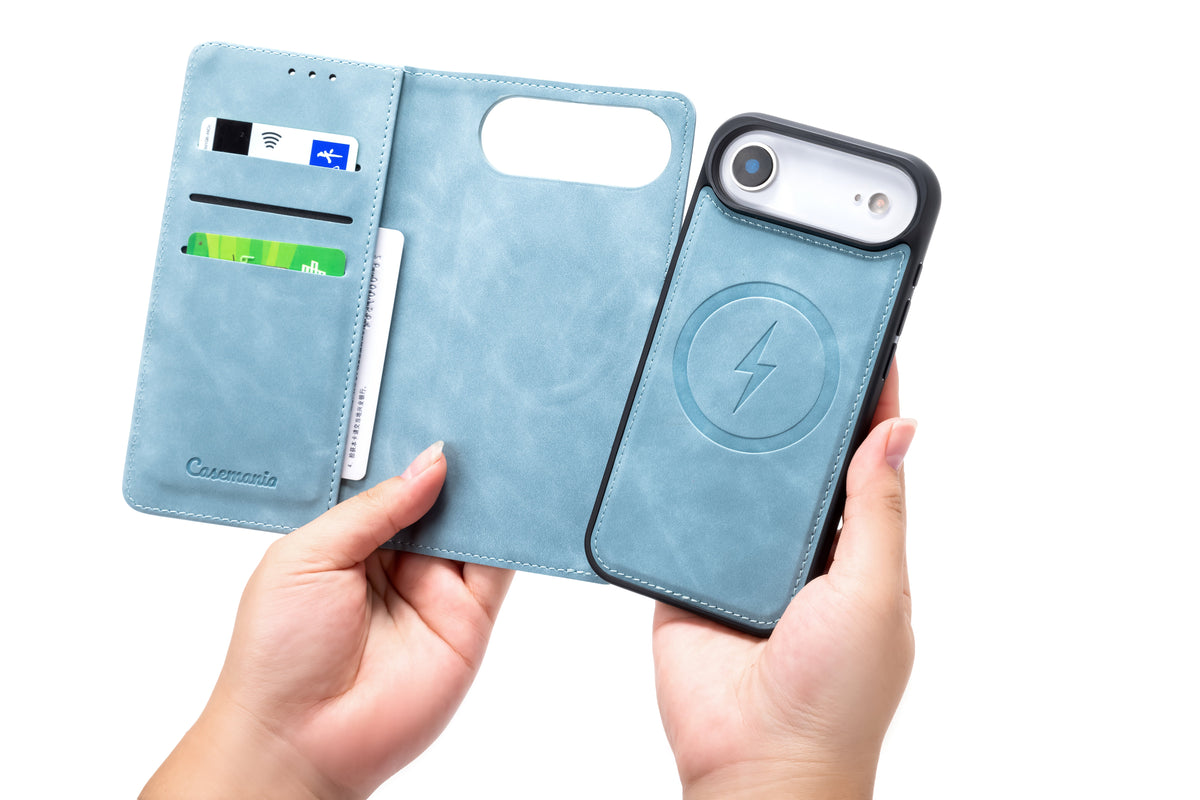 Apple iPhone Air Hoesje - Aqua Blue - 2 in 1 MagSafe Bookcase