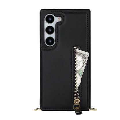 Samsung Galaxy S23 Hoesje - Zwart - Luxe Back Cover met Telefoonkoord en Rits