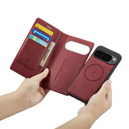 Google Pixel 10 Case - Burgundy Red - Luxury 2-in-1 MagSafe Wallet Case