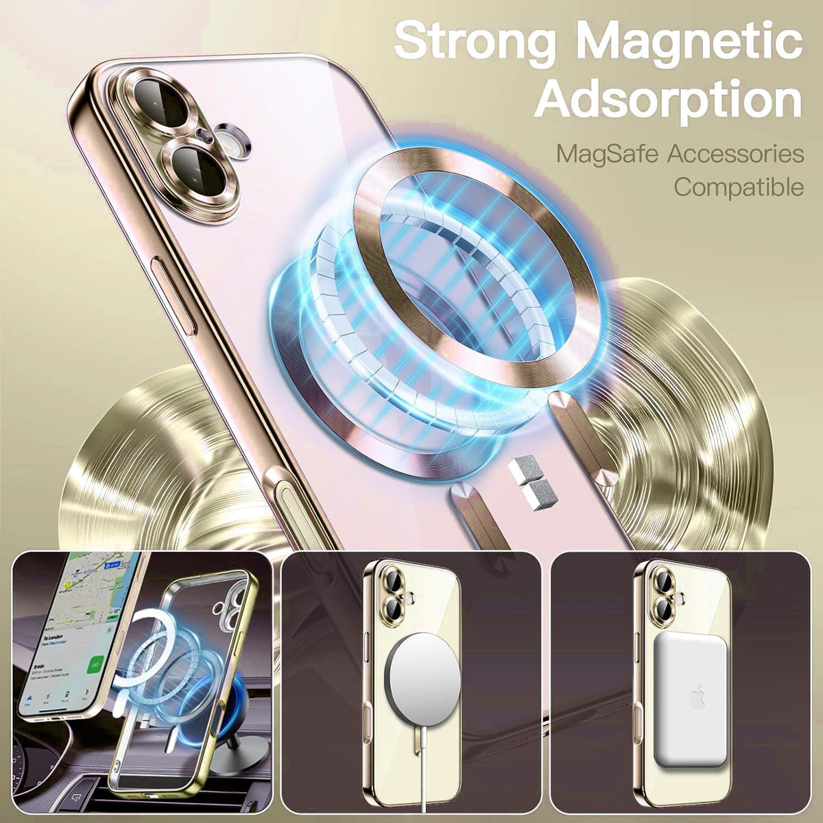 Apple iPhone 16 Hoesje - Goud - Siliconen MagSafe Back Cover