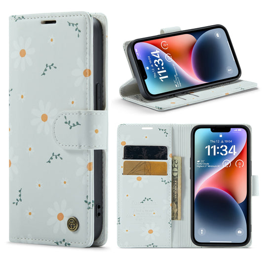 Apple iPhone 14 Plus Hülle - Gänseblümchen - Klapphülle mit Kartenfach und Print
