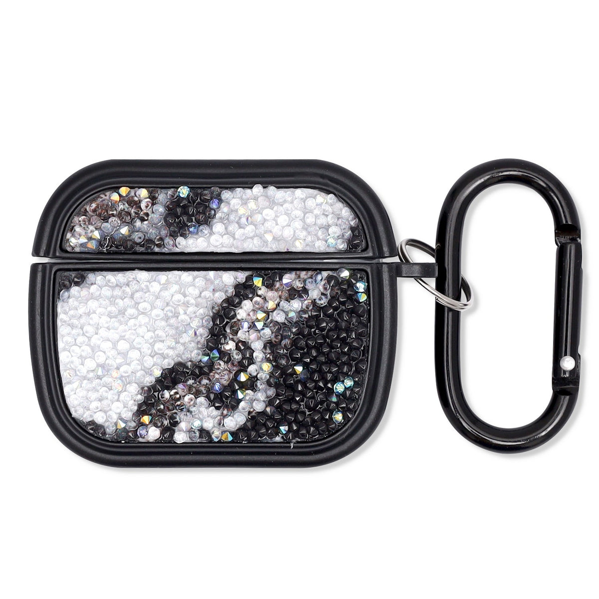 Apple AirPods 3 Hoesje - Diamant Marmer Glitter met Ring - Zwart