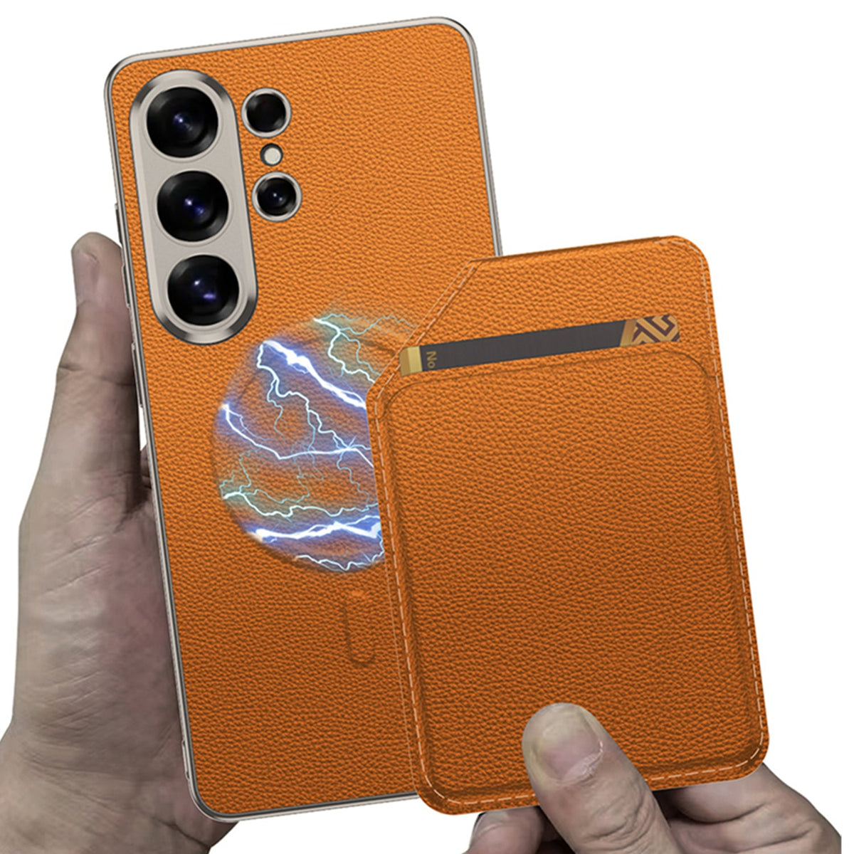 Samsung Galaxy S26 Ultra Hoesje - Oranje - New Design Kickstand Wallet MagSafe Back Cover