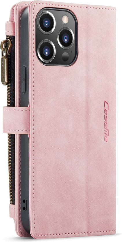 Apple iPhone 13 Pro Max Hoesje - Pale Pink - Luxe Bookcase met Rits