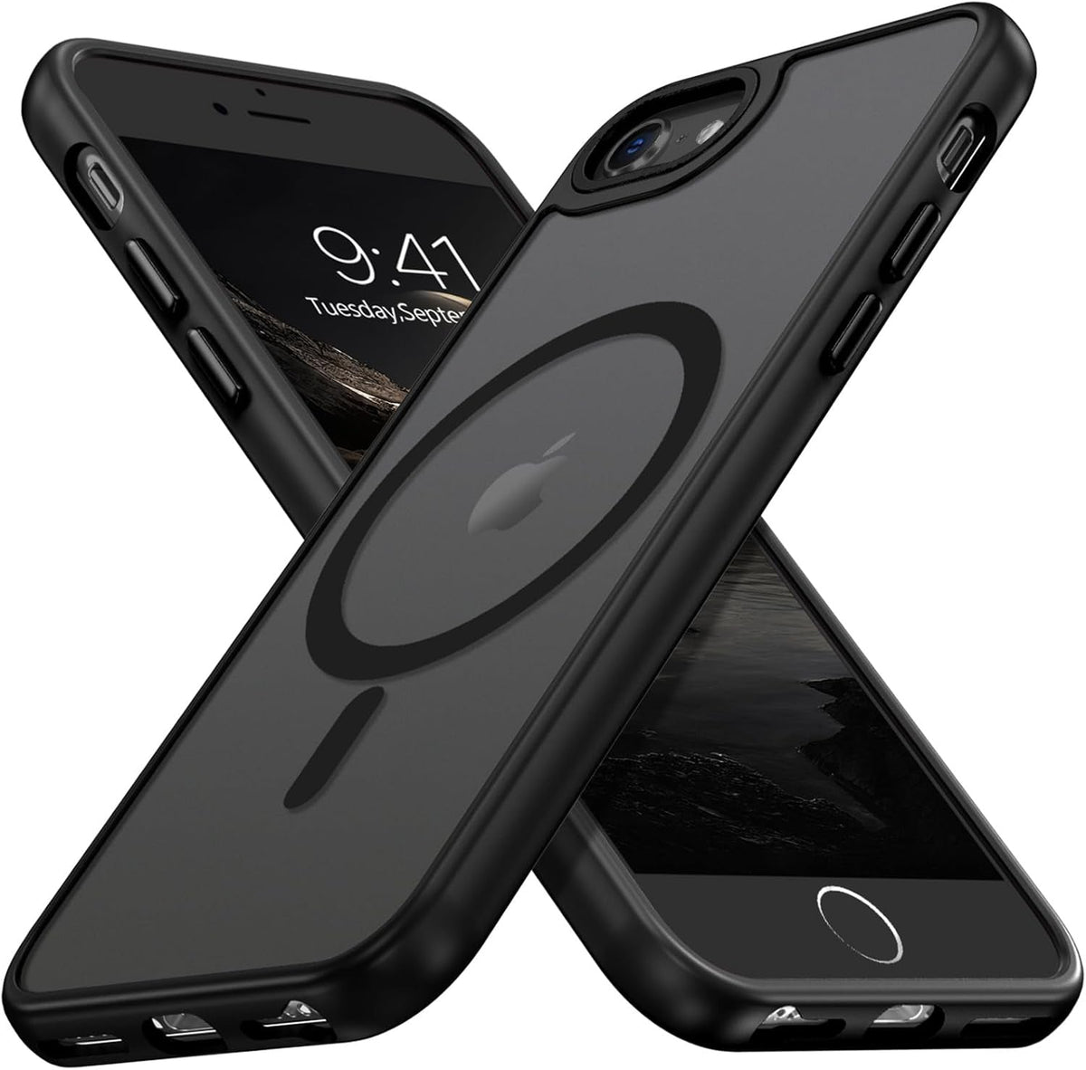 iPhone SE 2022 Hoesje - Zwart - Matte Armor MagSafe Back Cover