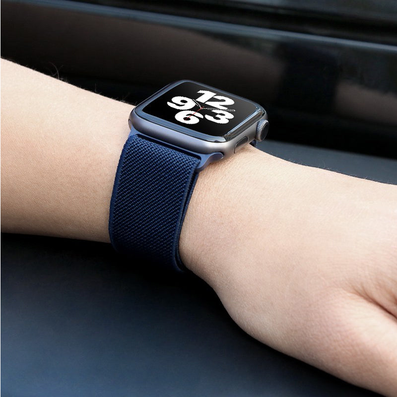 Apple Watch Bandje 44/45/46/49 mm - Hoco Fashion WA04 Nylon - Zwart