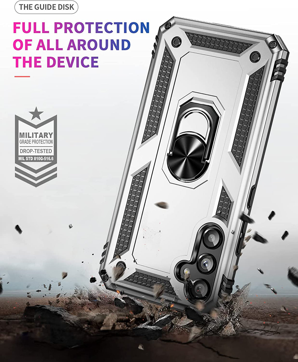 Samsung Galaxy A54 Hoesje - Grijs - Armor Kickstand Back Cover