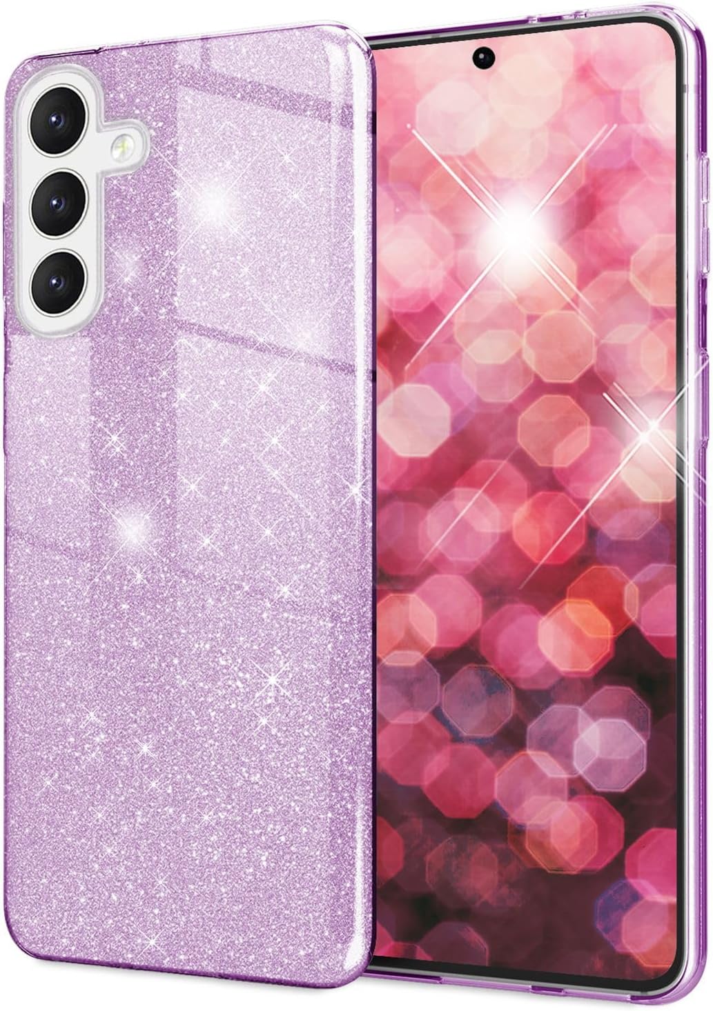 Coque Samsung Galaxy A26 - Violet - Étui arrière à paillettes