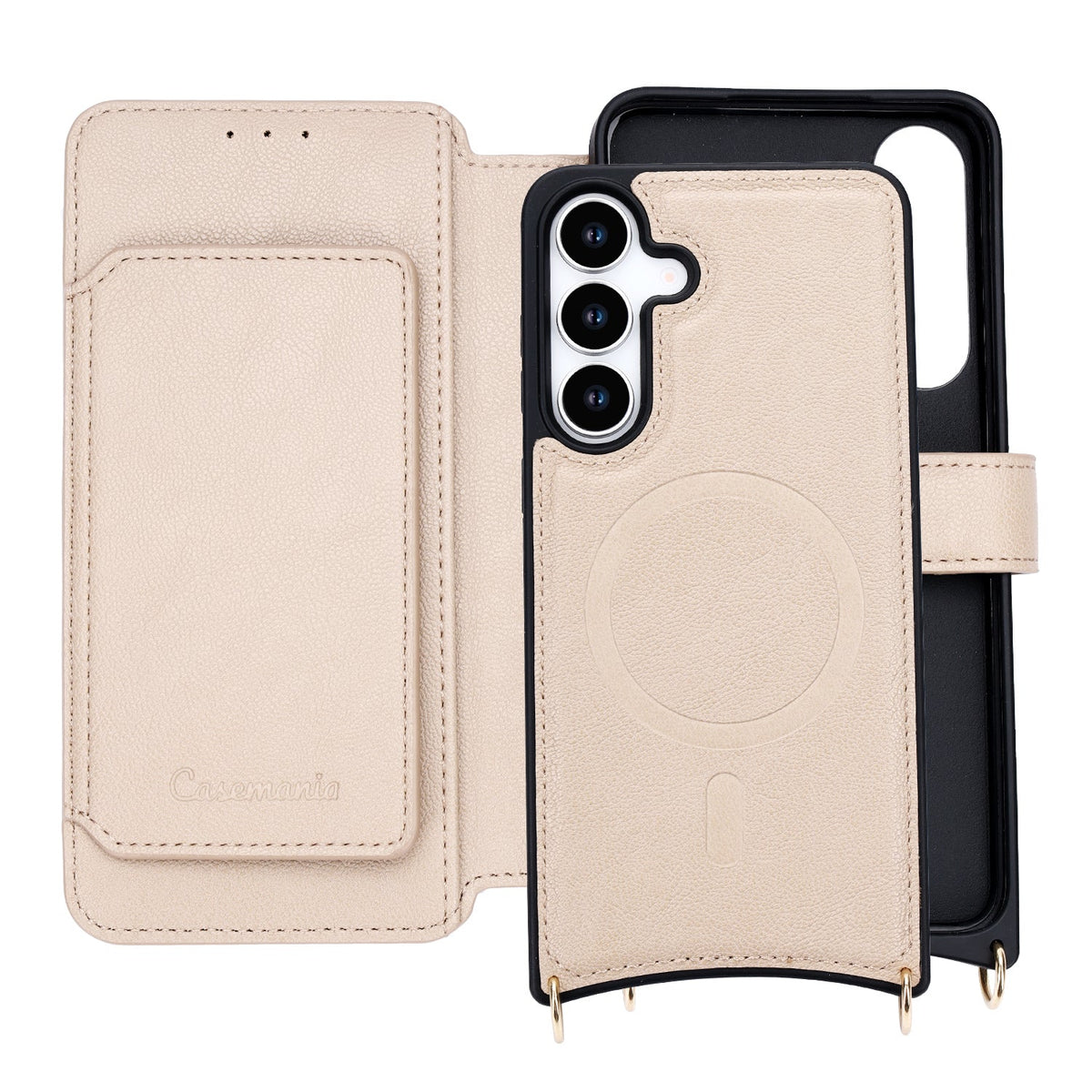 Samsung Galaxy S25 FE Hoesje - Beige - CM Amsterdam Back Cover met Telefoonkoord