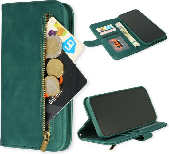Samsung Galaxy S23 Ultra Case - Emerald Green - Luxury Wallet Case with Zipper