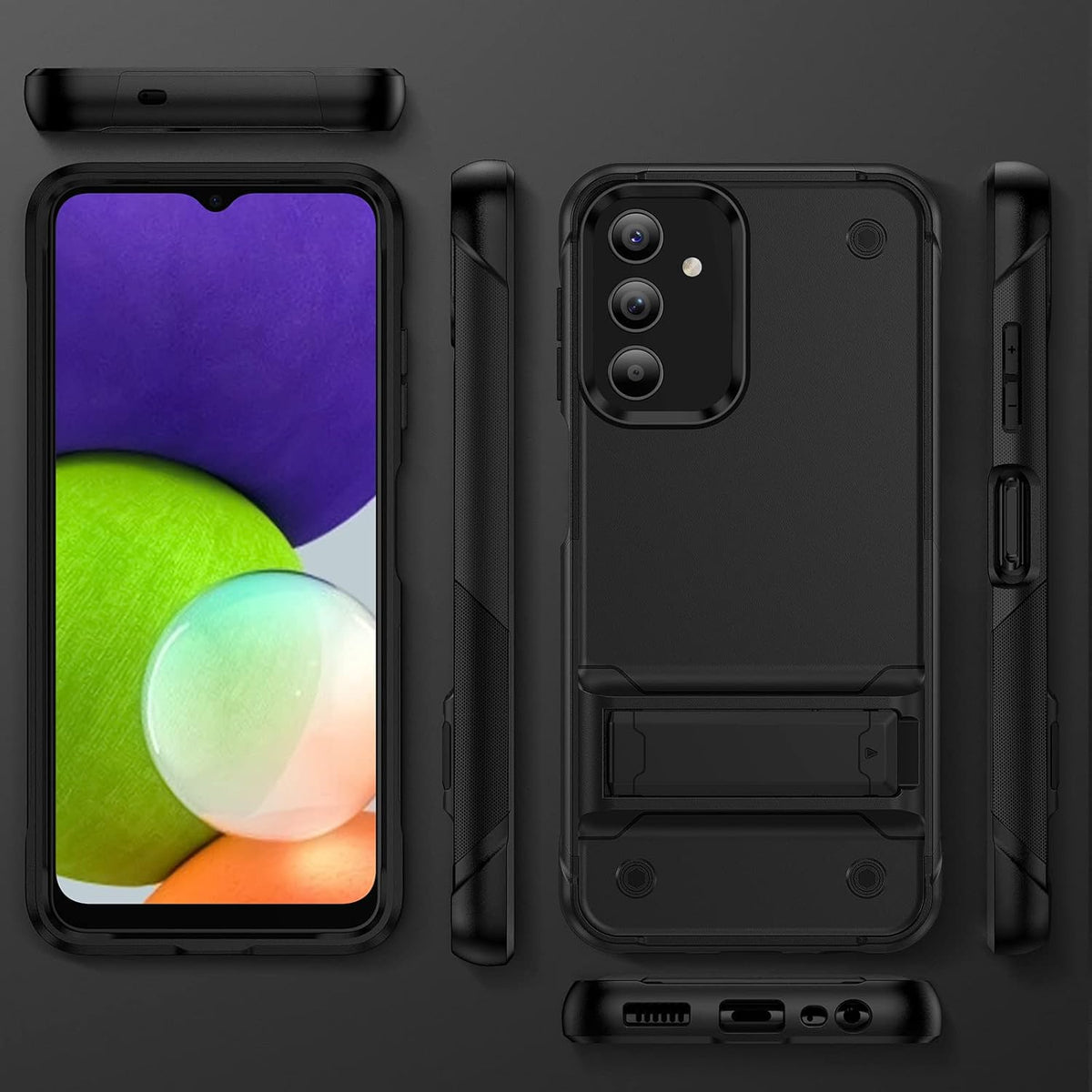 Samsung Galaxy S25 Hoesje - Zwart - Heavy Duty Armor Kickstand Back Cover