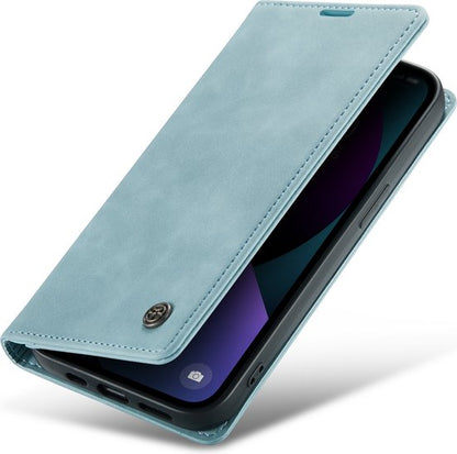 Apple iPhone 12 Mini Hülle - Aqua Blue - Schlanke Klapphülle mit Kartenfach