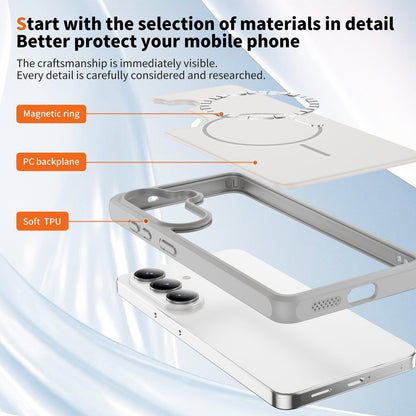 Samsung Galaxy A57 Hoesje - Grijs - Minimalistische Matte Siliconen MagSafe Back Cover