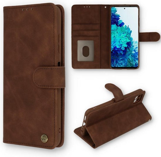 Samsung Galaxy S21 FE Hoesje - Chocolate Brown - Luxe Bookcase