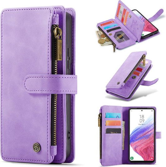 Samsung Galaxy A53 5G Hoesje - Bright Lila - Luxe Bookcase met Rits