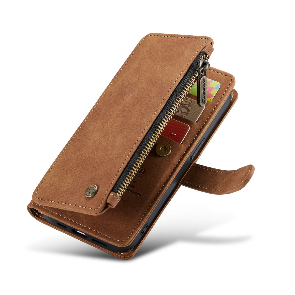 Apple iPhone 7 Hoesje - Sienna Brown - Luxe Bookcase met Rits