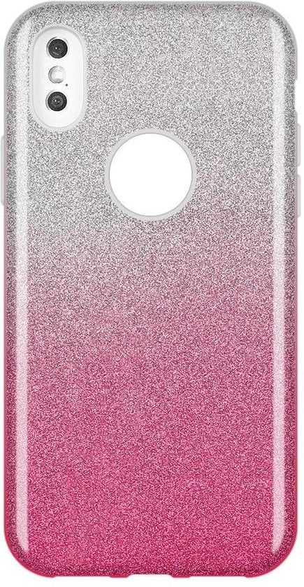 Apple iPhone X/10 Hülle - Pink & Silber - Glitter Backcover