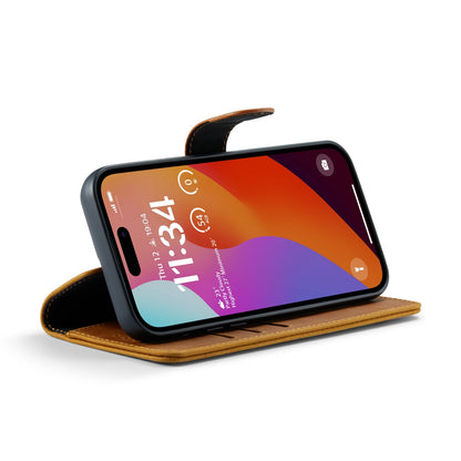 Apple iPhone 15 Pro Max Hülle - Sienna Brown - Echtleder-2-in-1-MagSafe-Klapphülle mit Kartenfach