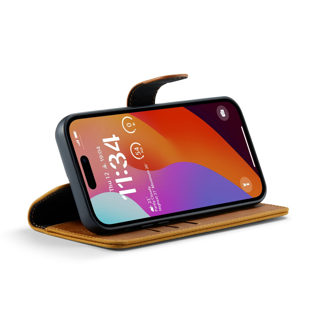 Apple iPhone 15 Pro Case - Sienna Brown - Genuine Leather 2-in-1 MagSafe Wallet Case