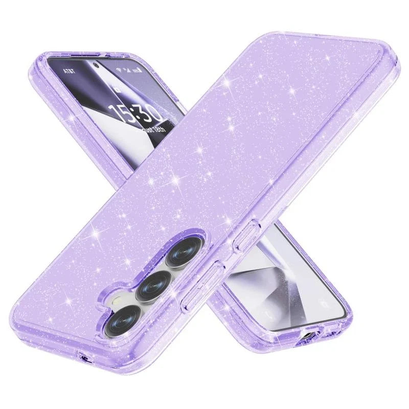 Samsung Galaxy S25 Hoesje - Paars - Glitter Back Cover
