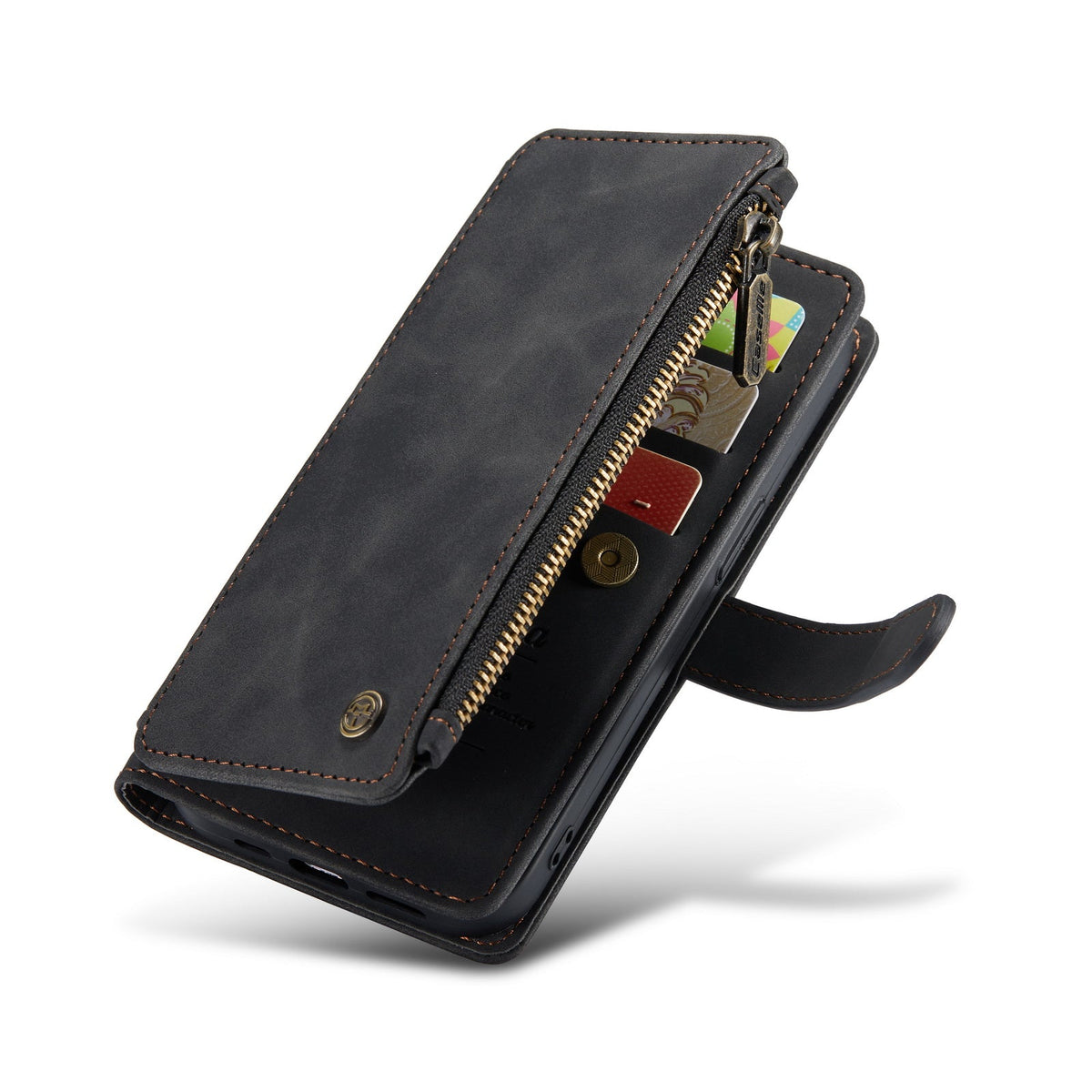 Apple iPhone 7 Hoesje - Charcoal Gray - Luxe Bookcase met Rits
