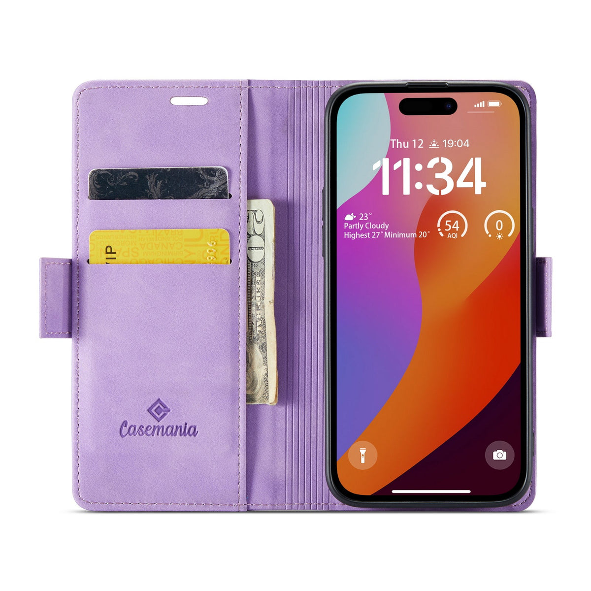 Apple iPhone 15 Pro Max Hoesje - Bright Lila - Portemonnee MagSafe Bookcase