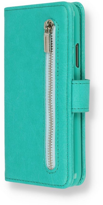 Étui Samsung Galaxy S20 Ultra - Turquoise - Étui portefeuille de luxe avec fermeture éclair