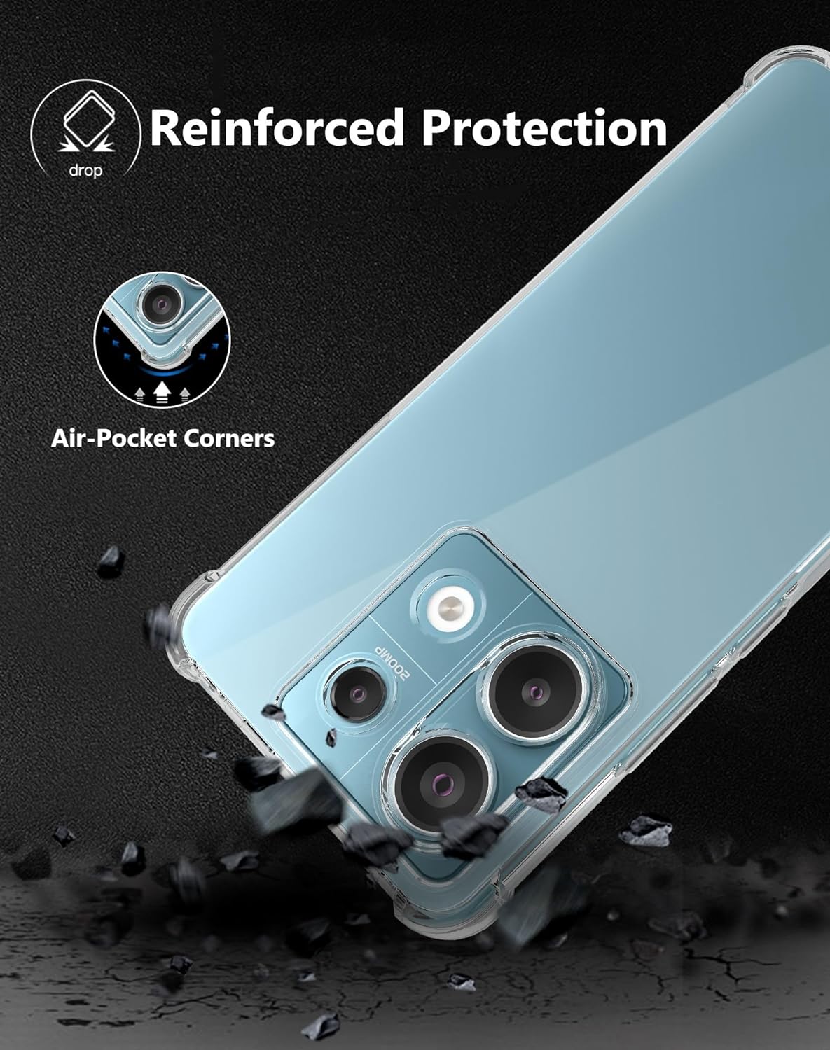 Xiaomi Redmi Note 13 Hülle - Transparent - Stoßfestes Backcover