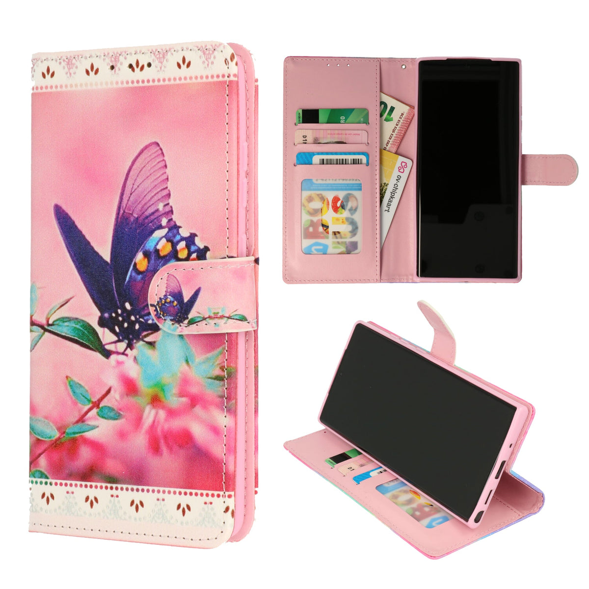 Samsung Galaxy A56 Hoesje - Vlinder - Portemonnee Bookcase