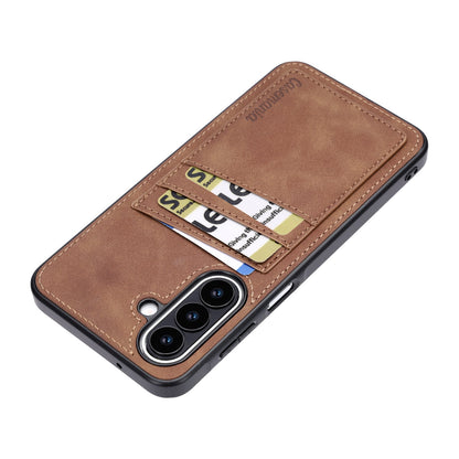 Samsung Galaxy A27 Case - Sienna Brown - Faux Leather Back Cover with Card Holder