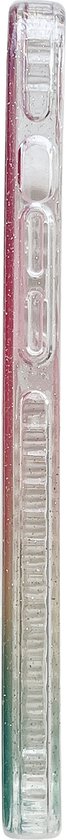 Apple iPhone 11 Hoesje - Roze & Geel - Glitter Back Cover